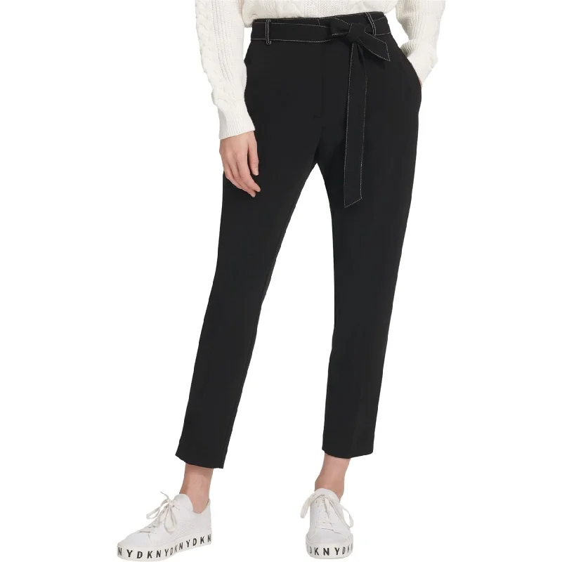 High-rise flare pants for vintage chic appeal -Dkny Womens Tie-Waist Casual Trouser Pants