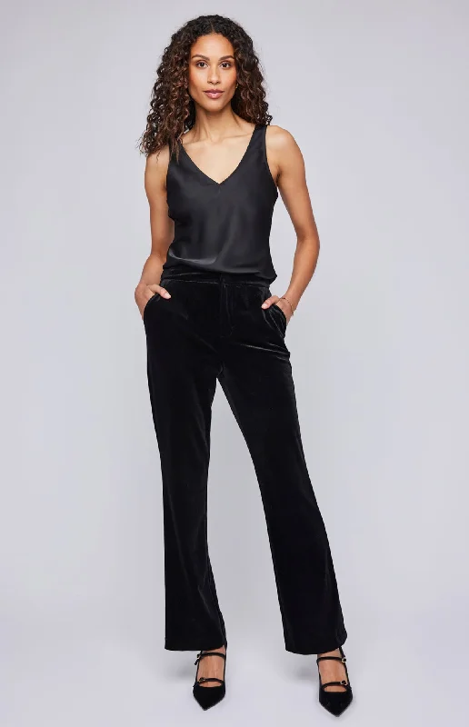 Versatile black pants for any occasion pairing -Alice Velvet Pant