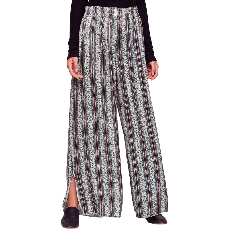 Lightweight culottes pants for summer fashion flair -Free People Womens Floral Print Casual Wide Leg Pants