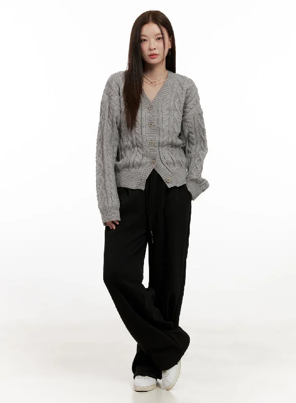 Versatile black pants for any occasion pairing -Comfy Warm Sweatpants ON422