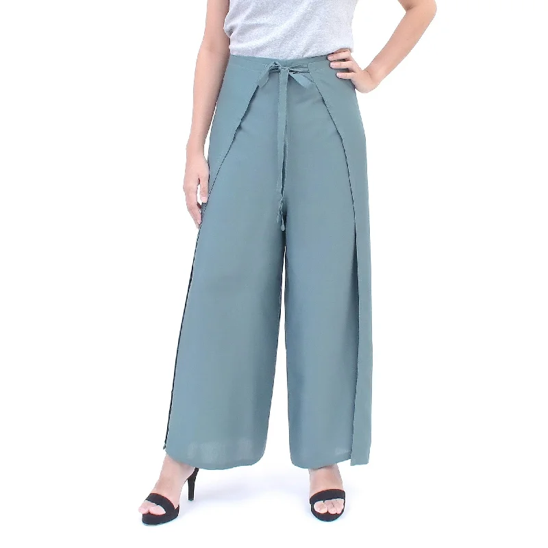 Designer jogger pants for upscale street style -Novica Handmade Summer Chill In Grey Rayon Wrap Pants