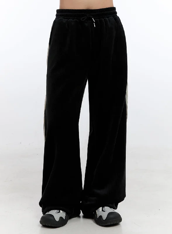 Athletic track pants for running training days -Light Velour Cozy Sweatpants ON418