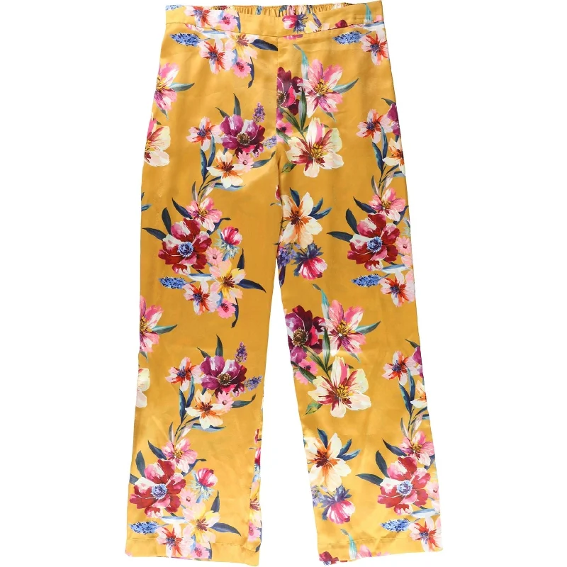 Tapered ankle pants for sleek modern silhouettes -Bar Iii Womens Floral Casual Wide Leg Pants