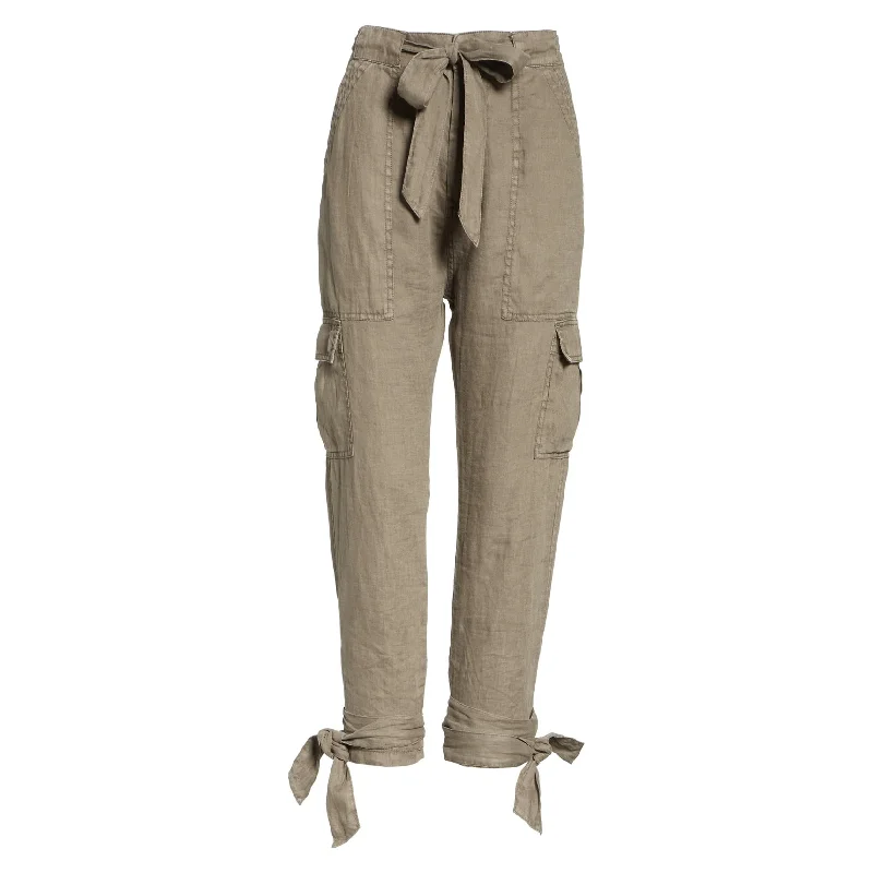 Cozy fleece pants for cold winter nights -Joie Womens Linen Casual Cargo Pants