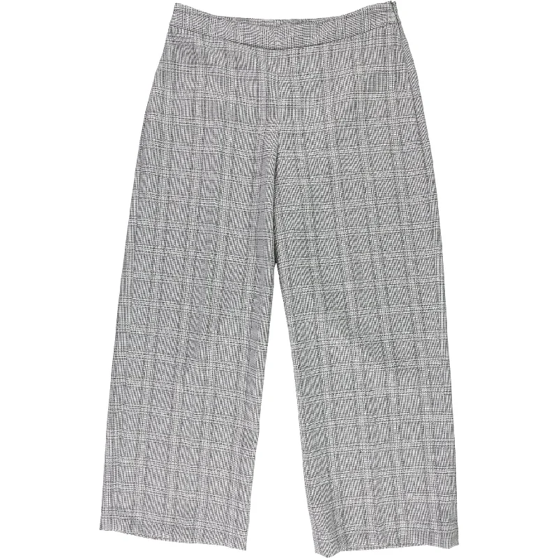 Rugged outdoor pants for mountain climbing strength -Tahari Womens Plaid Casual Cropped Pants