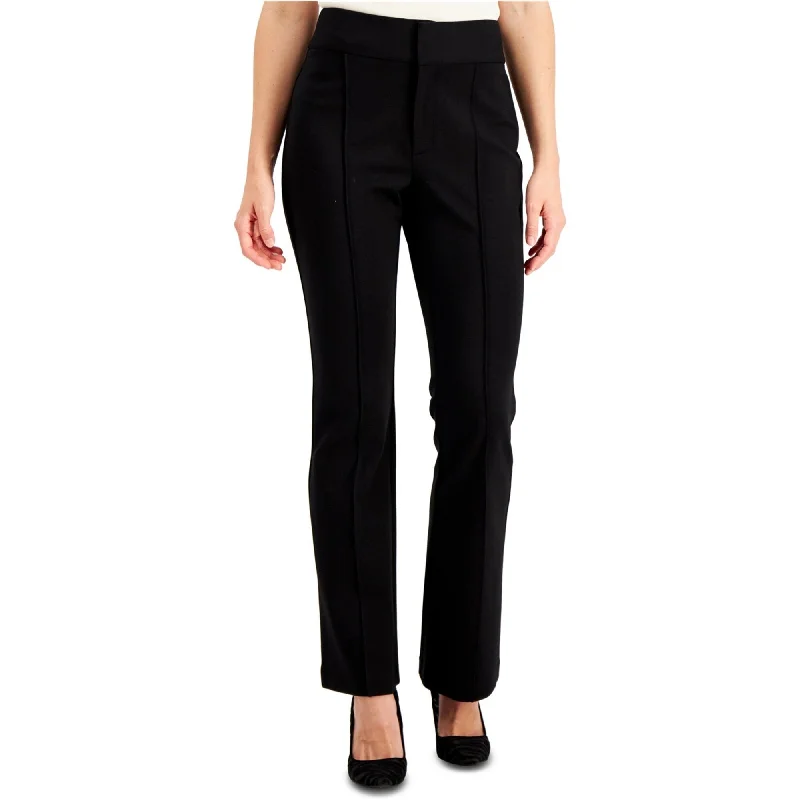 Retro bell-bottom pants for 70s-inspired fashion -I-N-C Womens Solid Casual Trouser Pants