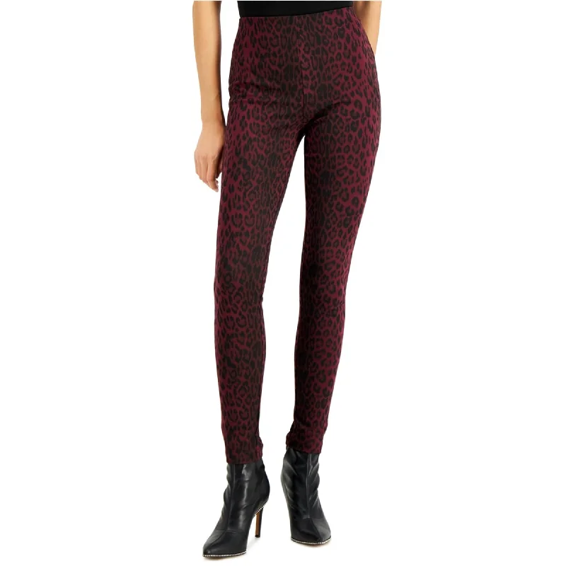 High-waisted skinny pants for trendy women’s fashion -I-N-C Womens Animal Print Casual Trouser Pants