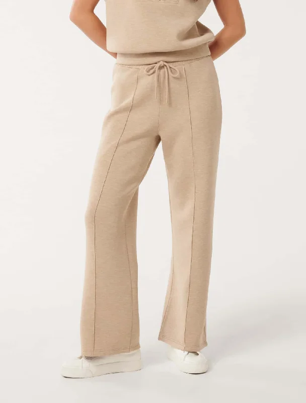 Soft stretch pants for all-day wear ease -Tiana Wide Leg Sweatpants