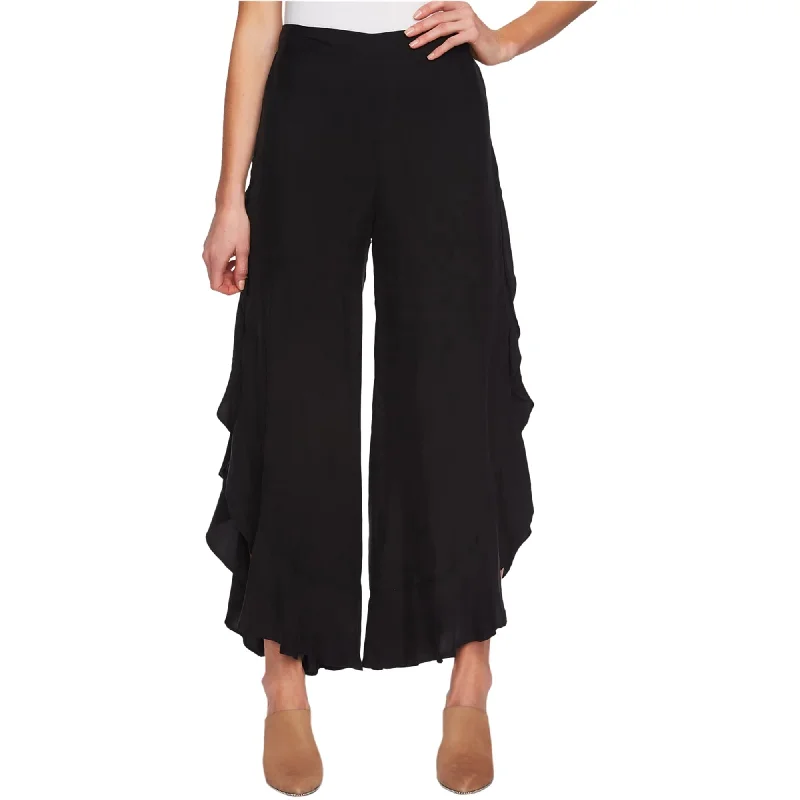 Soft cotton pants for sensitive skin comfort -1.STATE Womens Ruffled Casual Wide Leg Pants, Black, 2 Long