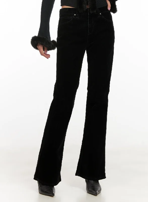 Vintage corduroy pants for retro style vibes -Velvet Spice Slim Fit Pants CD409