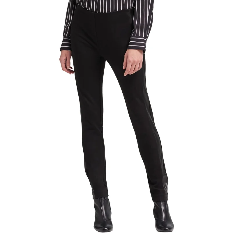 Designer skinny pants for luxury fashion flair -Dkny Womens Leather Stripe Casual Trouser Pants