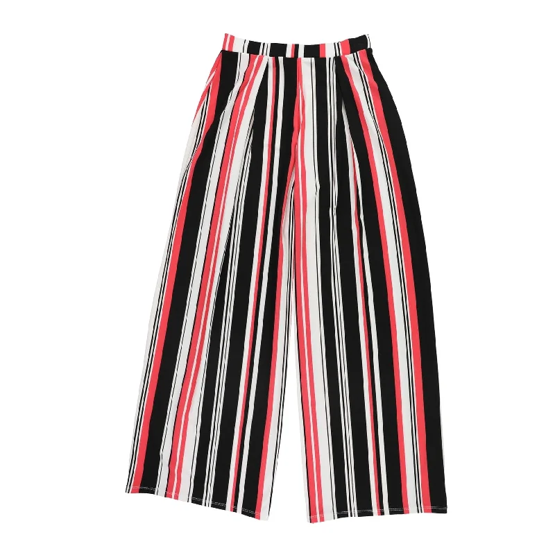 Relaxed chino pants for casual Friday offices -Bar Iii Womens Stripe Casual Wide Leg Pants