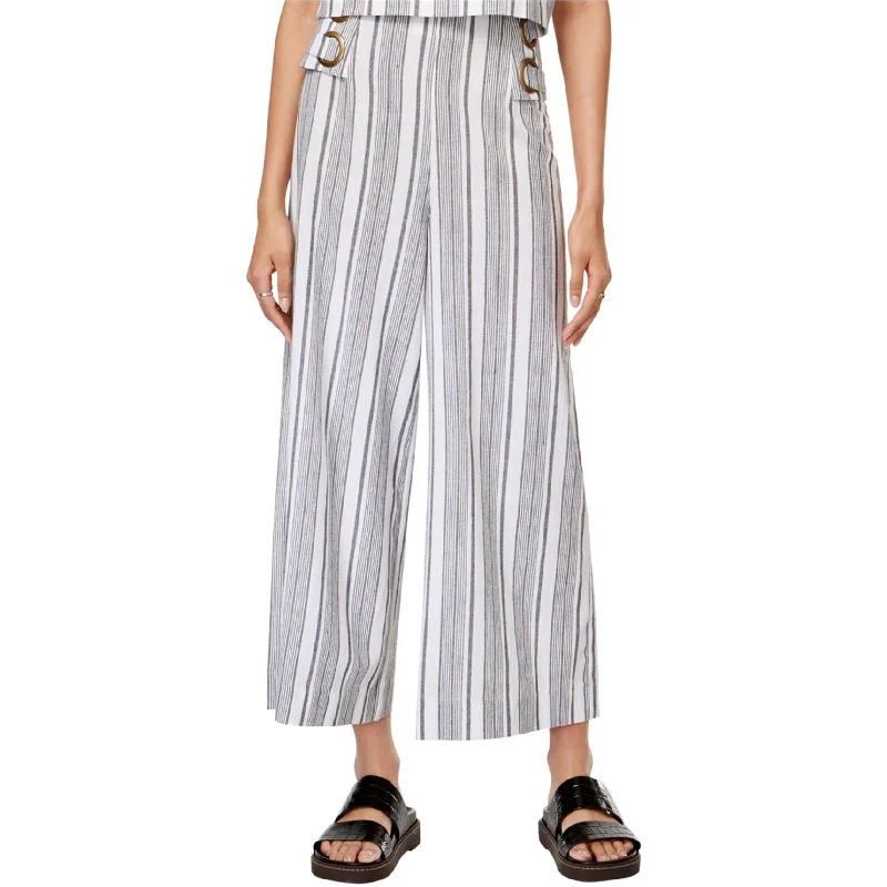 Flowy wide pants for artistic bohemian vibes -MinkPink Womens Deckside Striped Casual Wide Leg Pants, Black, Medium