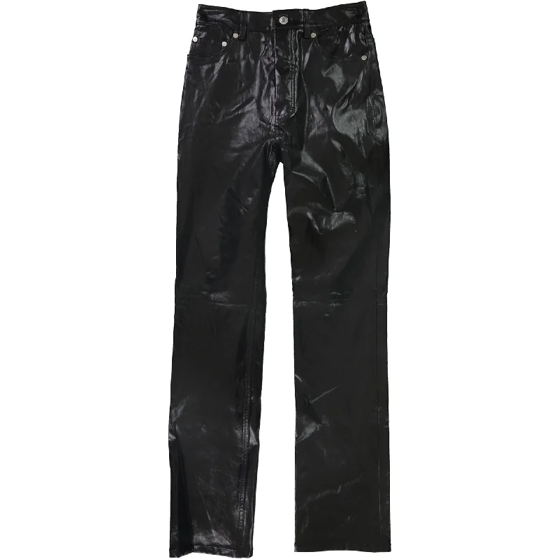 Vintage high-waisted pants for nostalgic wardrobe charm -Helmut Lang Womens Patent Casual Trouser Pants