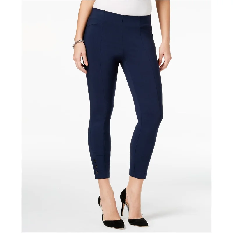 Tailored slim pants for polished business looks -Style & Co. Womens Snap-Hem Casual Cropped Pants, Blue, X-Large