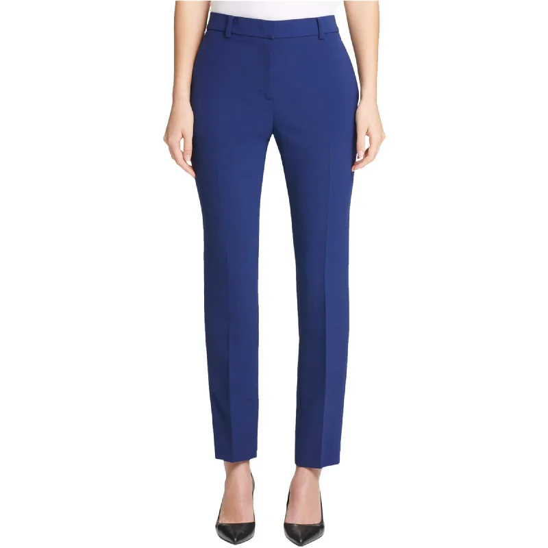 Designer jogger pants for upscale street style -DKNY Womens Fixed Waist Casual Trouser Pants, Blue, 8