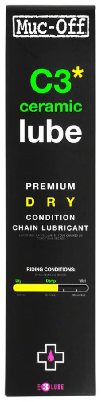 Waterproof hiking pants for rainy trail conditions -Muc-Off C3 Dry Ceramic Bike Chain Lube - 120ml, Drip