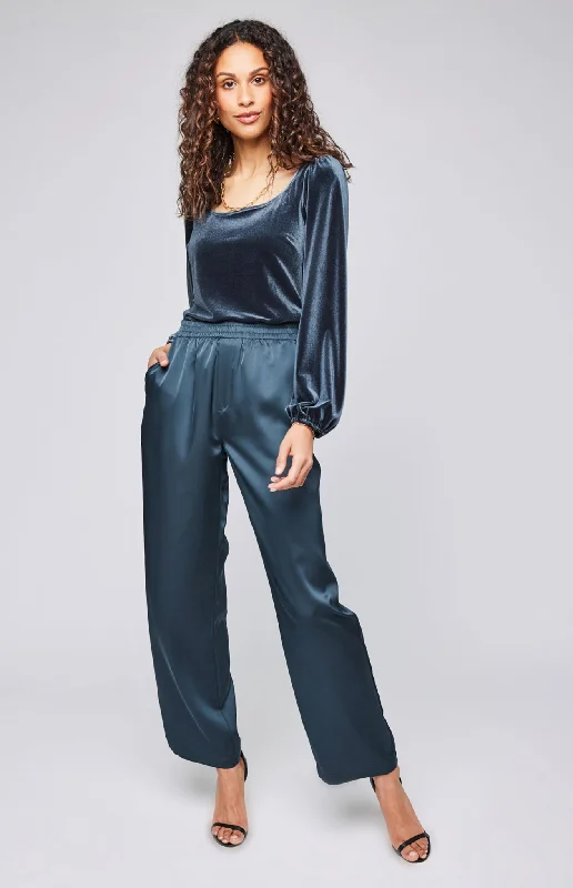 Athletic track pants for running training days -Millicent Satin Pant