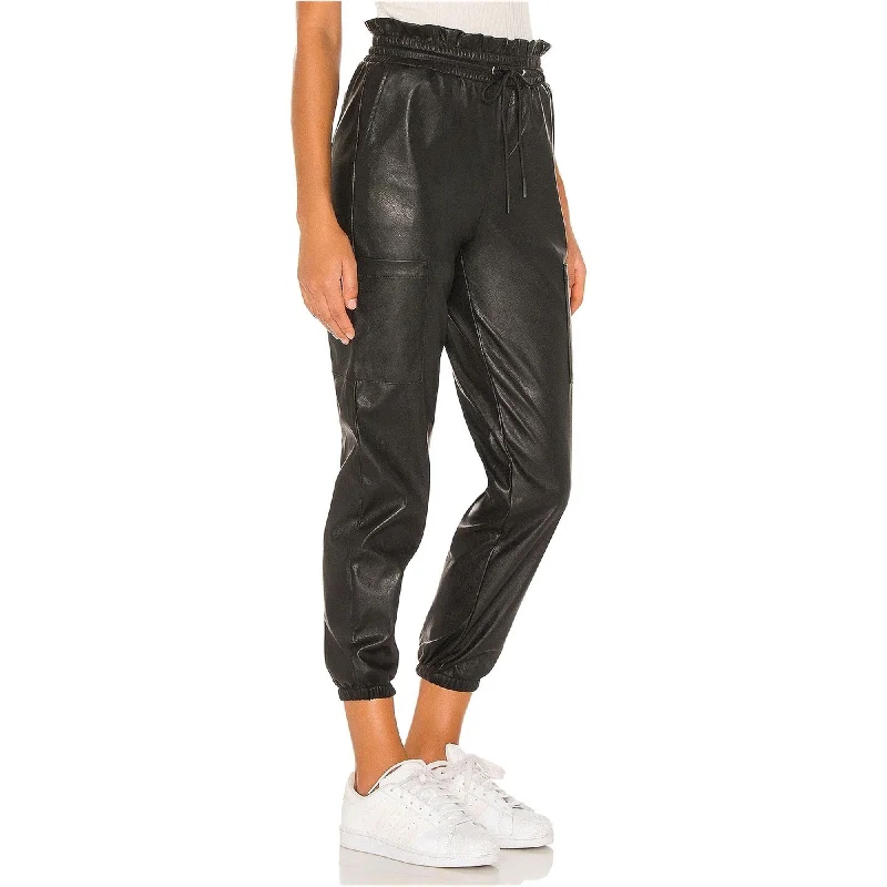 Durable twill pants for tough outdoor jobs -N:Philanthropy Womens Rou Vegan Leather Casual Jogger Pants