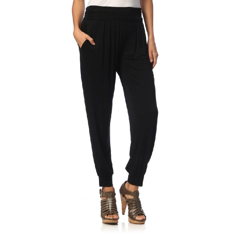 Relaxed chino pants for casual Friday offices -White Mark Women's Harem Pants