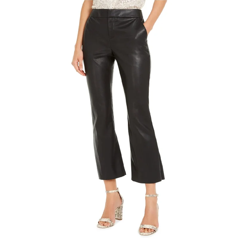 Classic straight-leg pants for versatile daily wear -I-N-C Womens Faux-Leather Culotte Pants