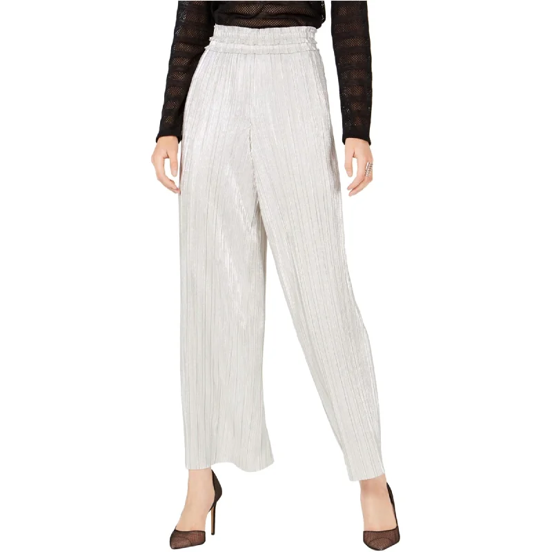 Eco-friendly hemp pants for sustainable clothing choices -I-N-C Womens Metallic Pleated Casual Wide Leg Pants