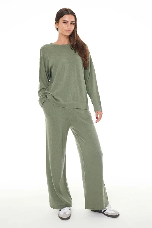 Lightweight jogger pants for summer evening strolls -Merino Alpine Green Lounge Pant