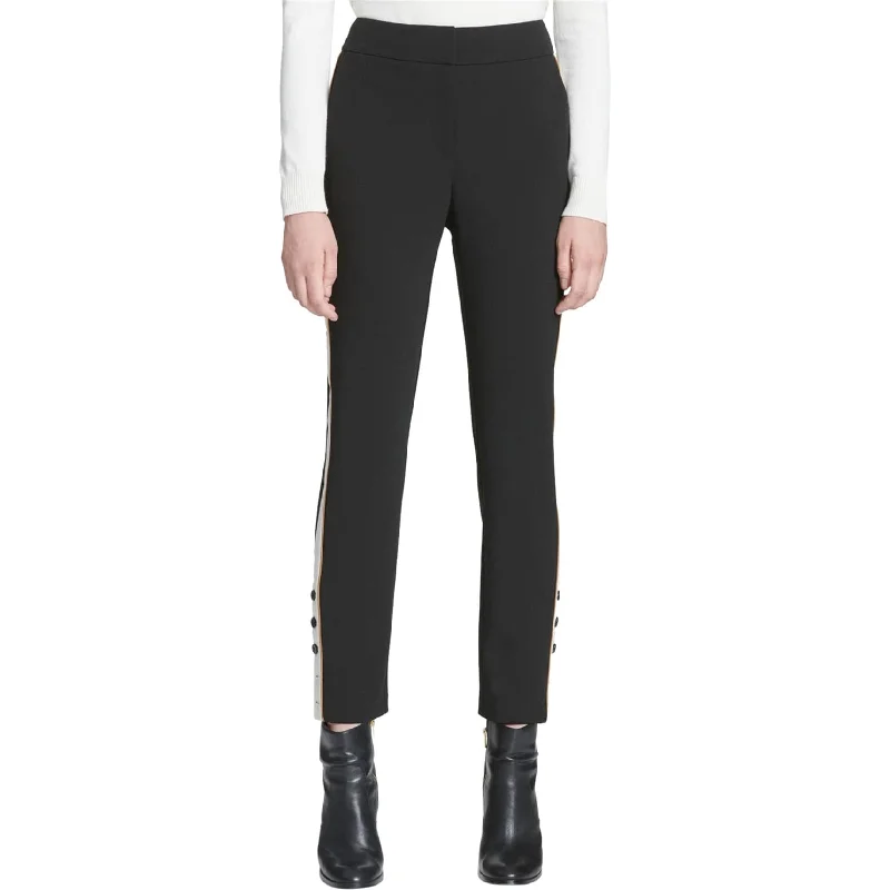 Stylish leather pants for edgy night looks -Calvin Klein Womens Side Stripe Dress Pants