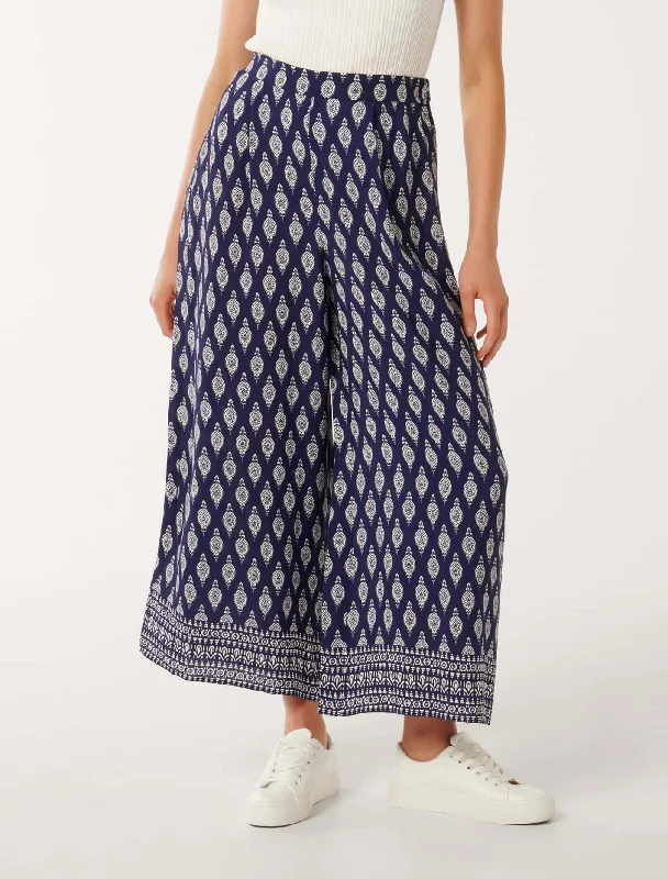 Relaxed fit pants for laid-back comfort wear -Paige Printed Wide Leg Pants