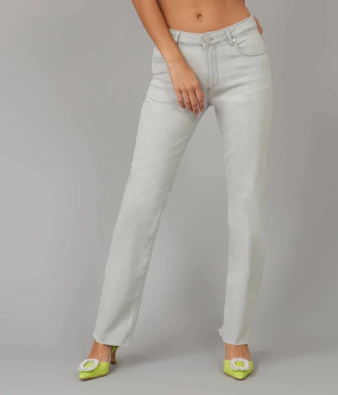 Printed tight trousers for women with bold patterns and eye-catching designs -Jasper Mid Rise Straight Jeans In Pale Taupe