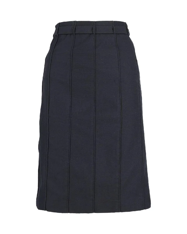 Mini Dresses for Cultural Events -Black Wool Pleated Skirt by Burberry