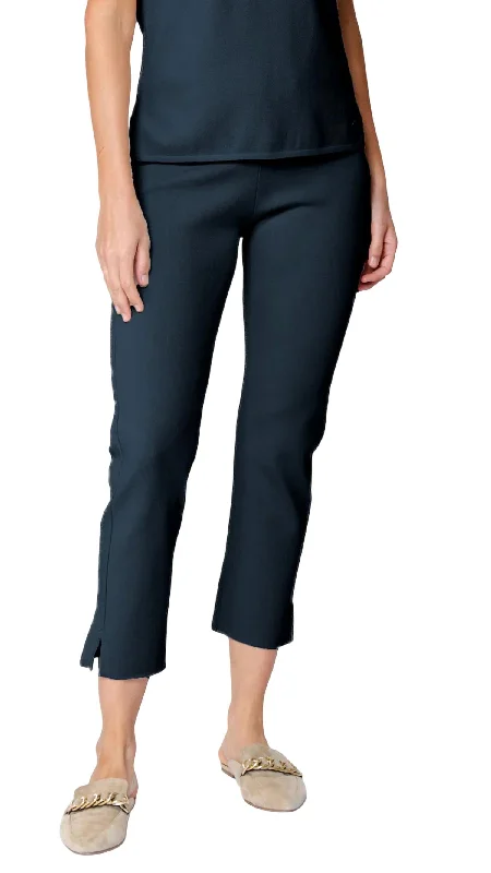 Tailored fit tight trousers for men with sharp pleats and slim leg for office wear -Women's Alice Crop Pant In Navy