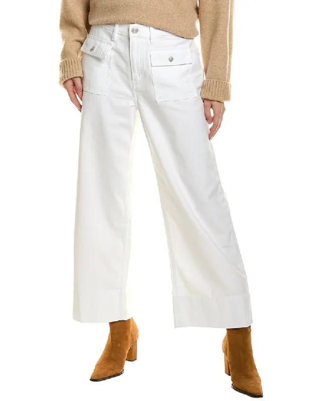 Urban tight trousers for men with street-style influence and sharp tailoring -FRAME Denim 70s White Crop Straight Jean