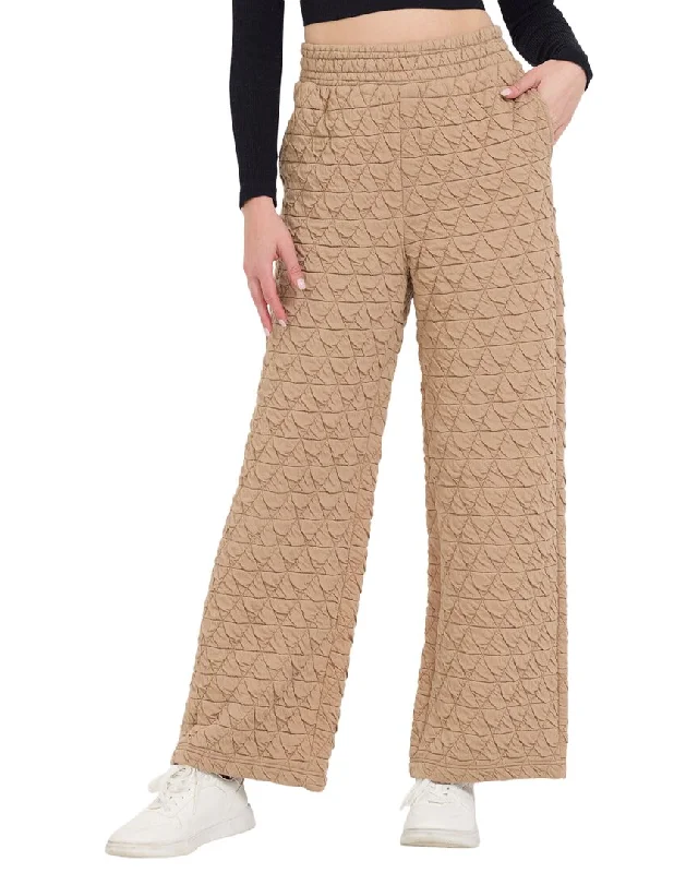 Tight cargo trousers for men with functional pockets and slim-fit style -Vintage Havana Quilted Flare Pant