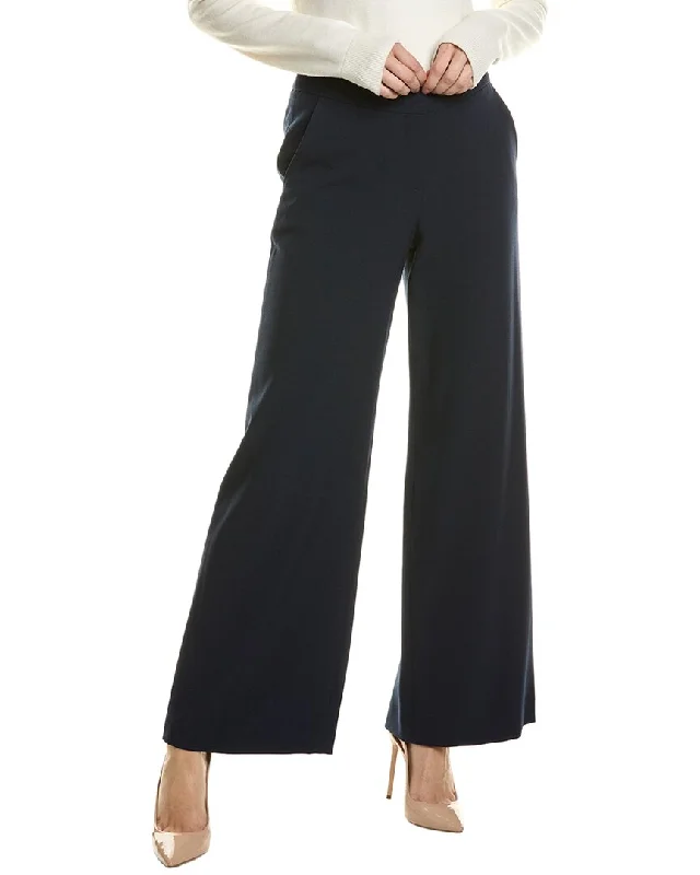 High-rise tight trousers for women with pleated front and classic look -Tahari ASL Crepe Pant