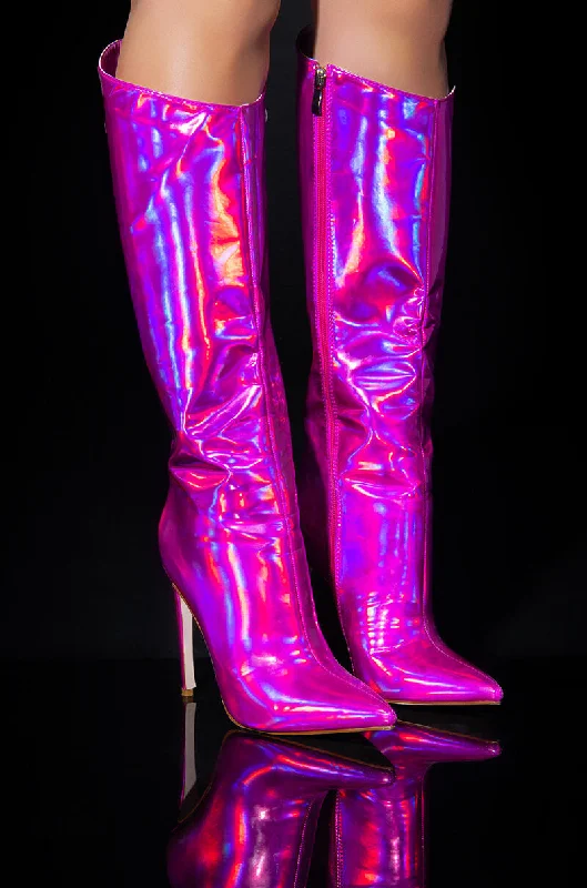 AZALEA WANG NOVA SEXY STILETTO BOOT IN PINK