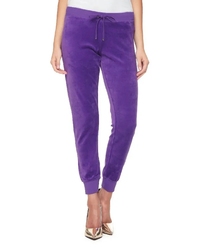 Tight trousers for men with zip fly and flat-front design for a polished look -Modern Track Pants In Bright Violet Purple