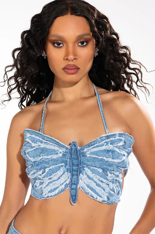 INFINITY BUTTERFLY BANDEAU TOP