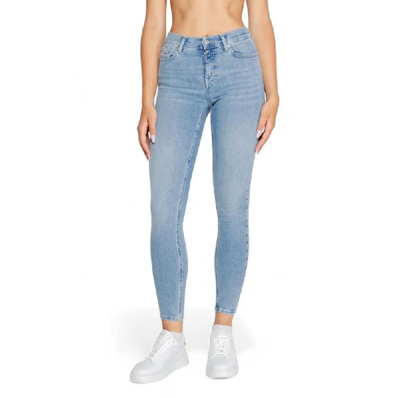 Fashion-forward tight trousers for women with metallic sheen and edgy design -Tommy Hilfiger Jeans blue Cotton Jeans & Women's Pant