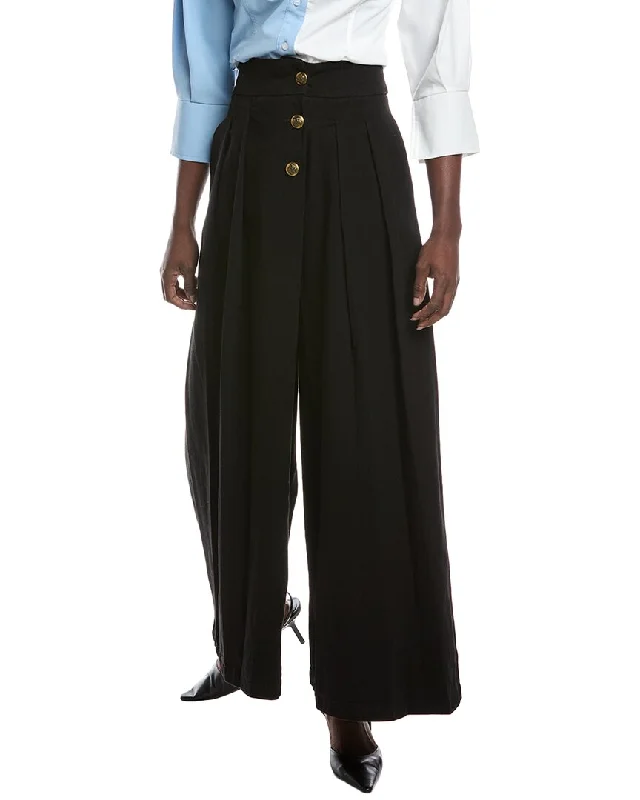 Tapered tight trousers for women with ankle-length fit and minimalist style -Gracia Wide Leg Pant