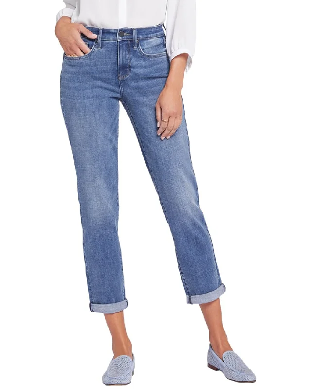 Loose-fit tight trousers for women with high waist and casual, comfortable style -NYDJ Margot Rockie Girlfriend Jean