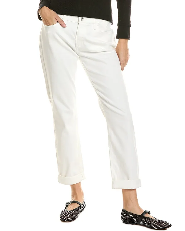 High-waisted tight trousers for women with pleated front and polished design -rag & bone Dylan Low-Rise White Slim Boyfriend Jean