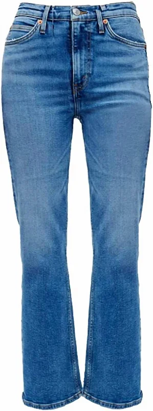 High-waisted tight trousers for women with elastic waistband for added comfort -Women 90S Medium Wash Boot Cut Loose High Rise Jeans In Blue