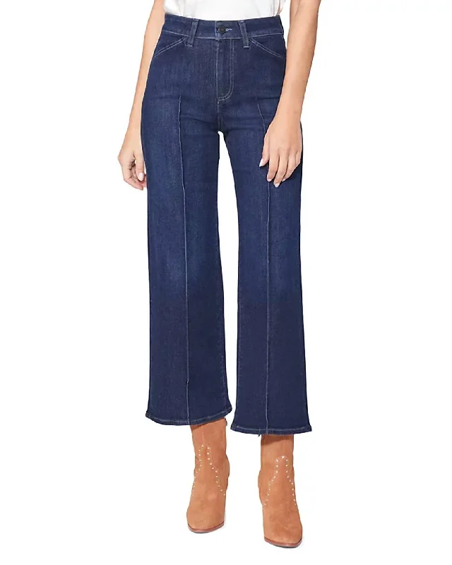 Casual tight trousers for women with comfy waistband and minimalistic style -Anessa Trouser Pockets Pintuck Jean In Arcelia