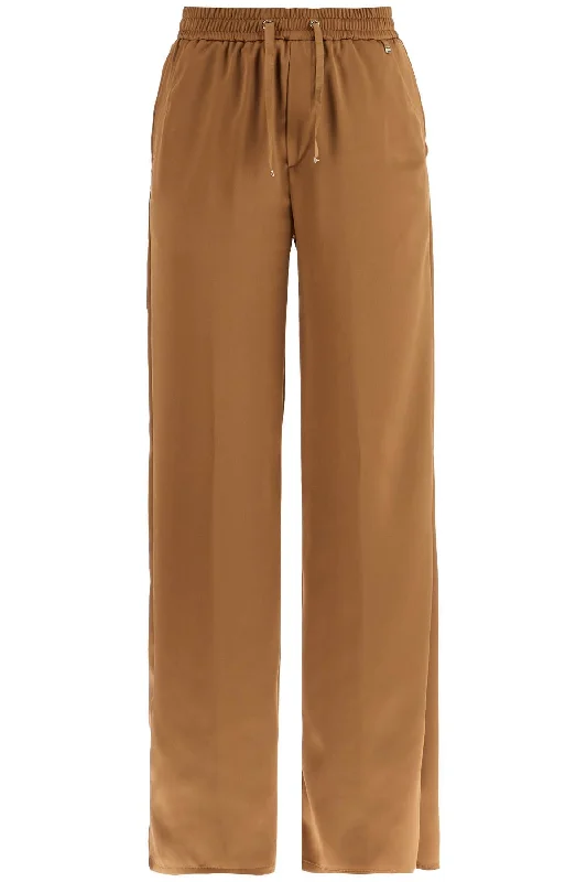 Stretch-fit tight trousers for women with all-over fit and body-hugging silhouette -Herno Women's Wide Leg Camel Polyester Pants