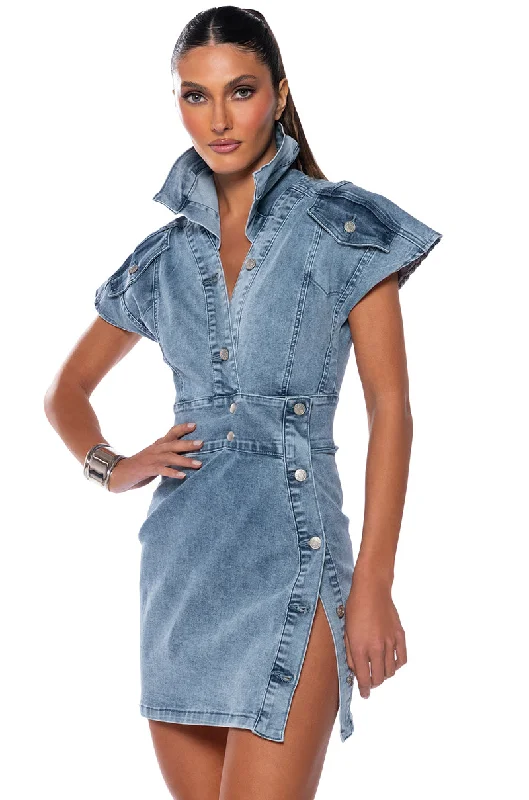 Mini Dresses for Father's Day -NEVER TOO MUCH DENIM MINI DRESS