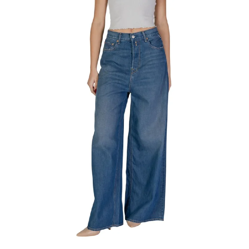 Tight cargo trousers for women with stylish pockets and slim cut for urban look -Replay  Cotton Jeans & Women's Pant