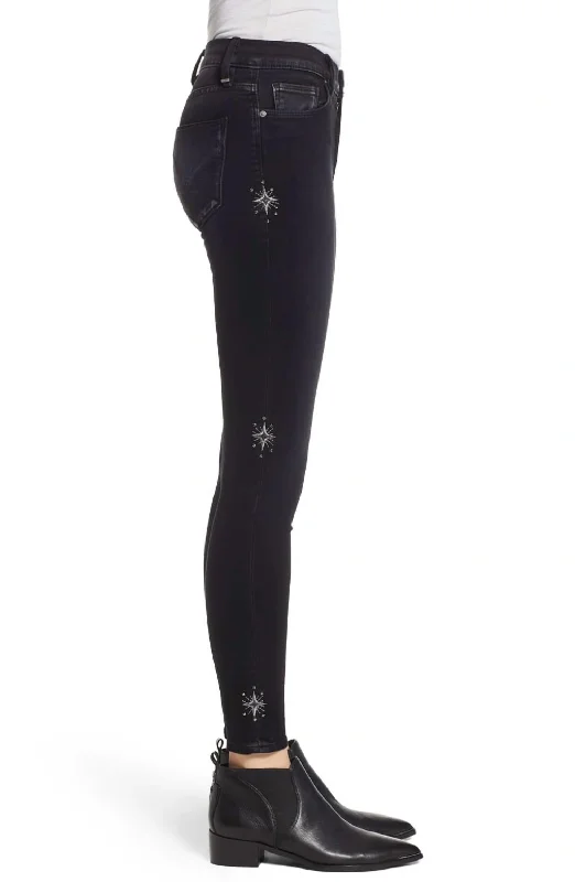 Stretchy tight trousers for women with soft fabric and flexible fit -Nico Midrise Ankle Super Skinny In Interstellar