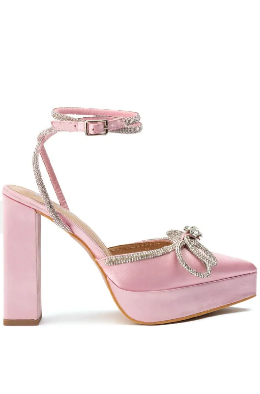 TASHA SATIN PINK PUMP