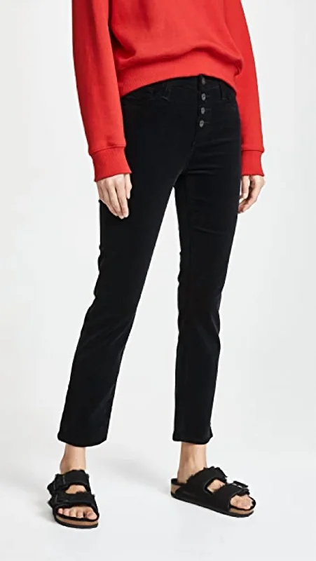 Tight-fitting trousers for men with stretchable material for flexibility and comfort -Isabelle Button Up Jean In Super Black